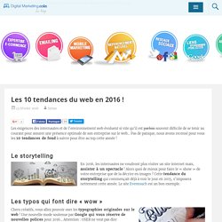 Les 10 tendances du web en 2016 !