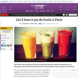 Les 5 bars à jus de fruits à Paris