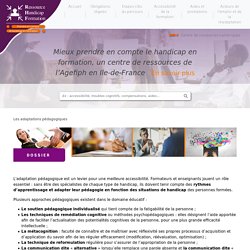 Les adaptations pédagogiques