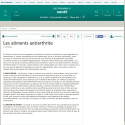 Les aliments antiarthrite