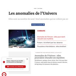 Les anomalies de l'Univers