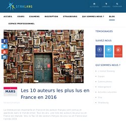 Les 10 auteurs les plus lus en France en 2016