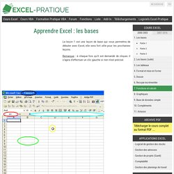 Apprendre Excel : les bases