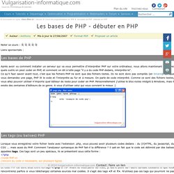 Les bases de PHP - débuter en PHP