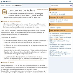 Les cercles de lecture - Lettres