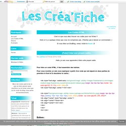 Les Codes HTML - Les Créa'Fiche