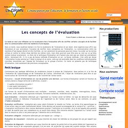 Les concepts de l’évaluation