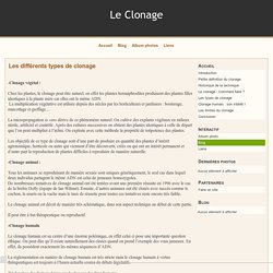 Les différents types de clonage