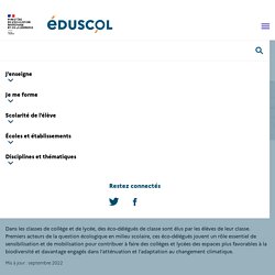 Page Eduscol sur les éco-délégués