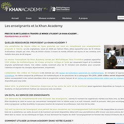 Les enseignants et la Khan Academy