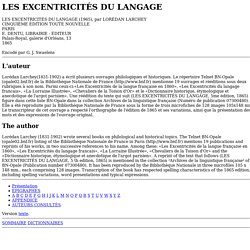 Les excentricités du langage de Lorédan Larchey (1865)