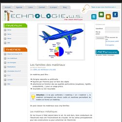 Les familles des matériaux — technologie.ws