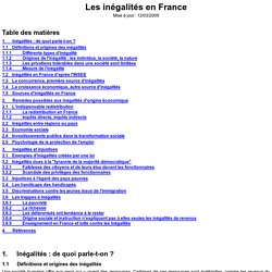 Les inégalités en France