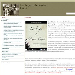 Les leçons de Marie Curie