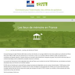 Les lieux de mémoire en France - CIVS