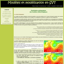 Modèles et modélisation en SVT : Les modèles météorologiques