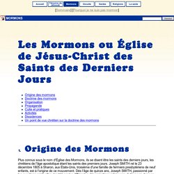 Les Mormons (Info-Sectes)