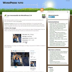 Les nouveautés de Wordpress 2.9
