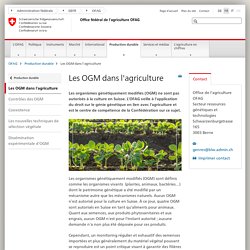 OFFICE FEDERAL DE L AGRICULTURE 20/12/18 Rapport sur l’évaluation des risques des plantes génétiquement modifiées (PDF, 951 kB, 20.12.2018)