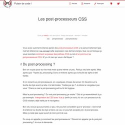 Les post-processeurs CSS