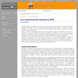 Les ressources de l'autorité en EPS