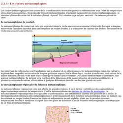 Les roches métamorphiques