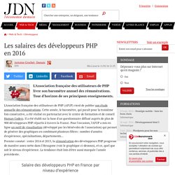 Les salaires des développeurs PHP en 2016