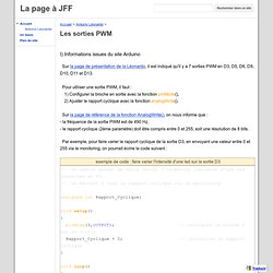 Les sorties PWM - La page à JFF