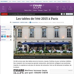 Les tables de l'été 2015 à Paris