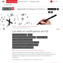 Les tests et certifications de FLE
