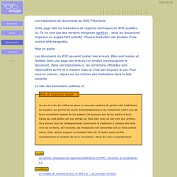 Les traductions de documents du W3C