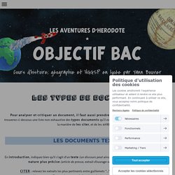 LES TYPES DE DOCUMENTS - Cours d'Histoire Géographie en Lycée par Yann Bouvier