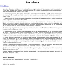 Les valeurs