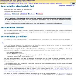 Les variables standard de Perl