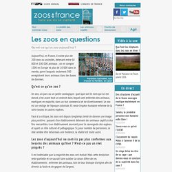 Les zoos en questions