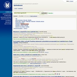 Online database of thesis - FKG, Brno