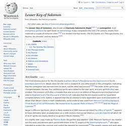 Lesser Key of Solomon - Wikipedia