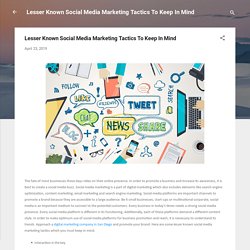 Lesser Known Social Media Marketing Tactics To Keep In Mind