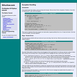 Lesson 11 - Exception Handling