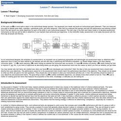 Lesson 7 - Assessment Instruments