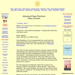 AYP Lesson 91 - Yoni Mudra Kumbhaka - Purging the Third Eye, and more