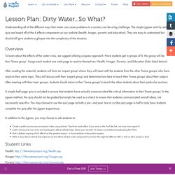 Lesson Plan - Dirty Water, So What?