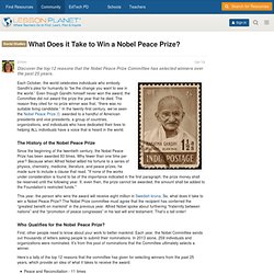 What Does it Take to Win a Nobel Peace Prize? - Lesson Planet Community Forums