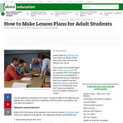 Lesson Plans - Easy, Effective Lesson Plans for Teaching Adults - Training Design