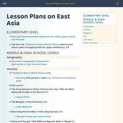 Lesson Plans on East Asia