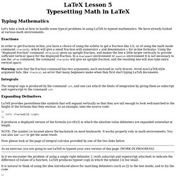 Lesson 5:Typesetting Math in LaTeX