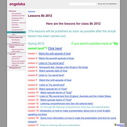 Lessons 8b 2012 - engelska