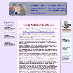 HOW TO AUDITION FOR A MUSICAL