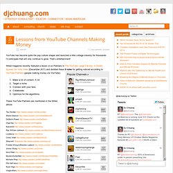 Lessons from YouTube Channels Making Money » djchuang.com