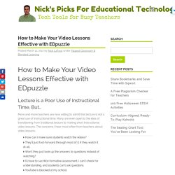 How to Make Your Video Lessons Effective with EDpuzzle